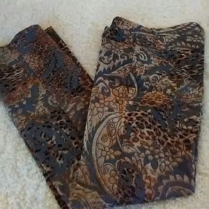 Vintage Leopard Paisley Flocked Jeans nwot